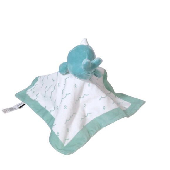Pearhead Narwhal Whale Baby Security Lovey Blanket 14" X 14" - Picture 4 of 6
